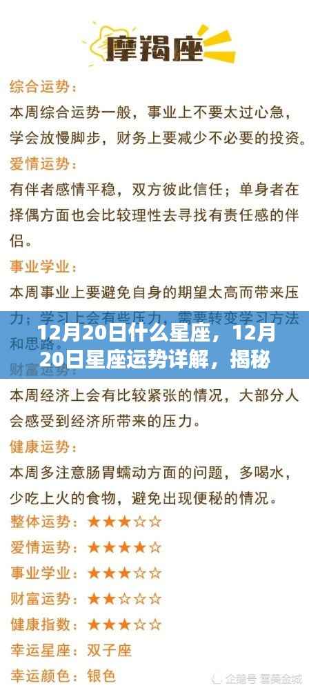 揭秘12月20日星座运势与性格魅力,掌握未来走向