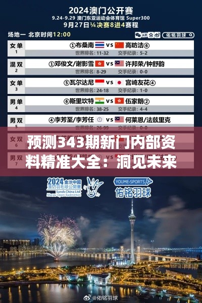 预测343期新门内部资料精准大全:洞见未来,预测与实际的桥梁