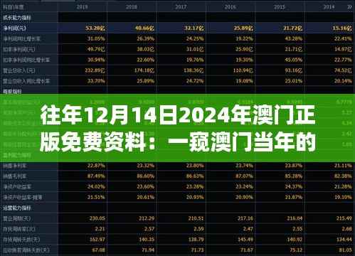 往年12月14日2024年澳门正版免费资料:一窥澳门当年的风采
