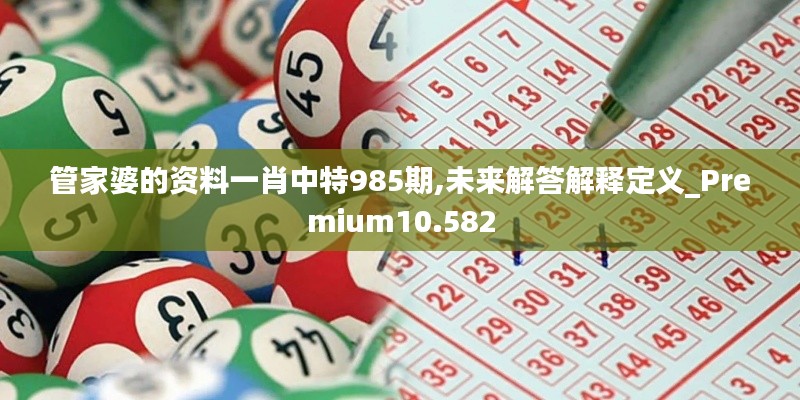 管家婆的资料一肖中特985期,未来解答解释定义_Premium10.582