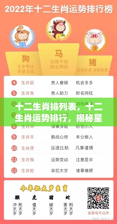 揭秘十二生肖运势与星象背后的秘密力量排行表