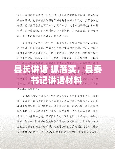 县长讲话 抓落实,县委书记讲话材料