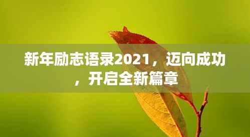 新年励志语录2021,迈向成功,开启全新篇章