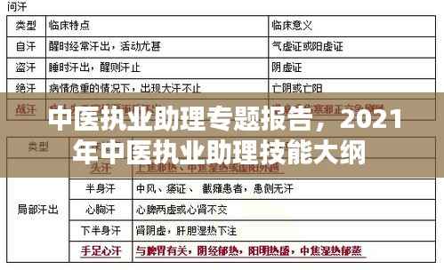 中医执业助理专题报告,2021年中医执业助理技能大纲