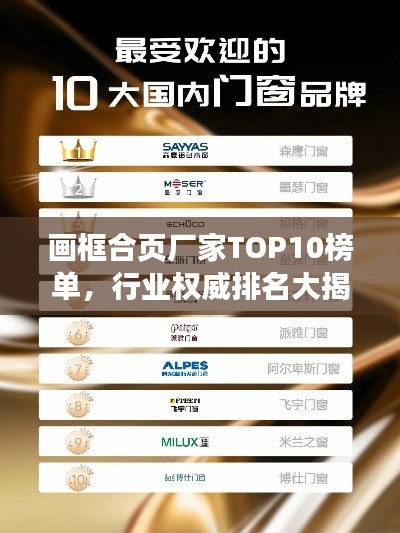 画框合页厂家TOP10榜单,行业权威排名大揭秘!